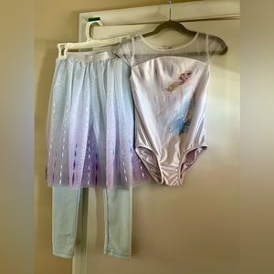 Disney Elsa Silky Leotard with Skirt / Legging combo